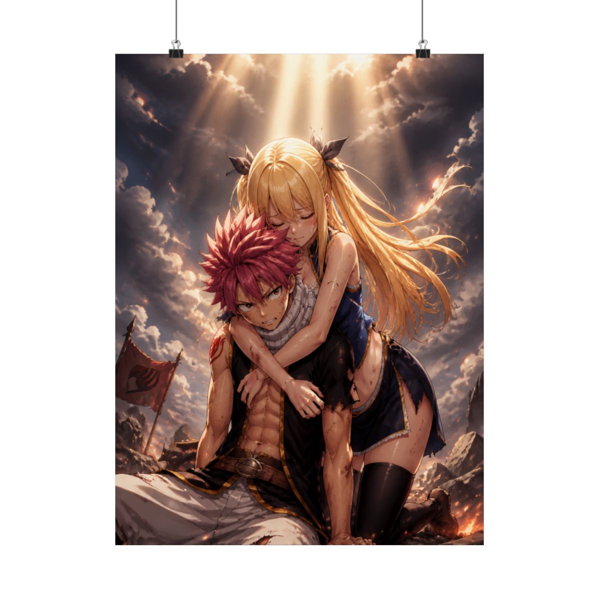 PosterHub Fairy Tail Lucy Heartfilia Natsu Dragneel Poster Reprint Matte Finish 12 x 18 Inches (Multicolour) - Unframed - alternate angle 1, merchandise