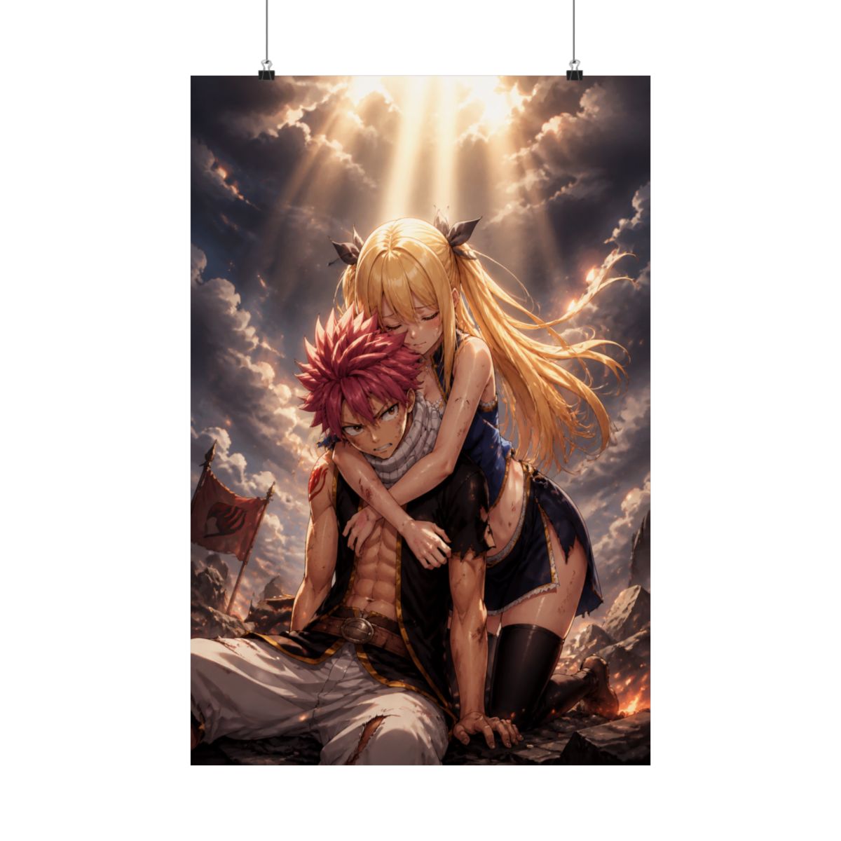 PosterHub Fairy Tail Lucy Heartfilia Natsu Dragneel Poster Reprint Matte Finish 12 x 18 Inches (Multicolour) - Unframed