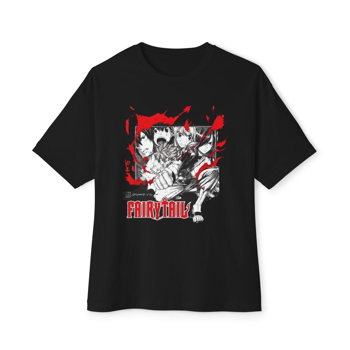 Fairy Tail Blaze Group Girls Oversized T-Shirt - alternate angle 2, merchandise