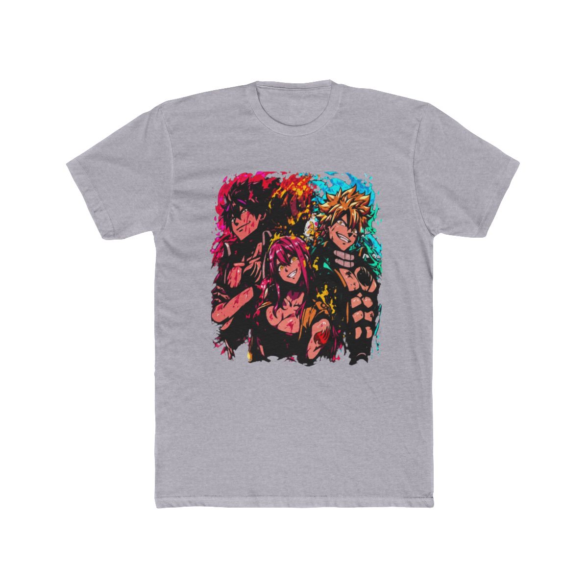 Fairy Tail Natsu Lucy Gray Splash T Shirt - alternate angle 5, merchandise